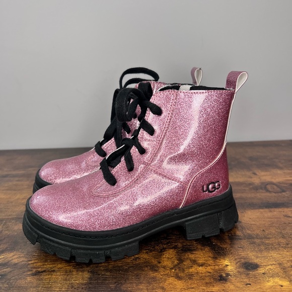 Ugg Girls Size 13 Ashton Lace Up Glitter Big Kids - Picture 7 of 12